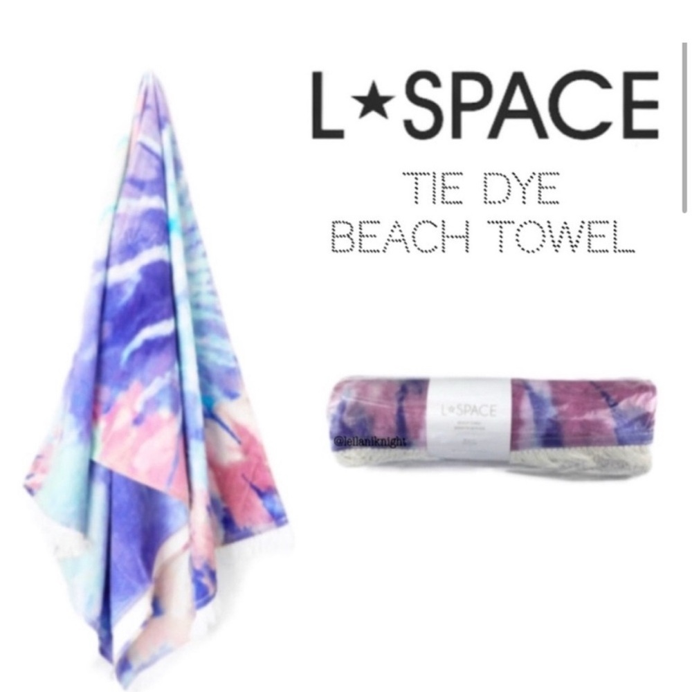 L*Space Purple and Cream Beach Towel